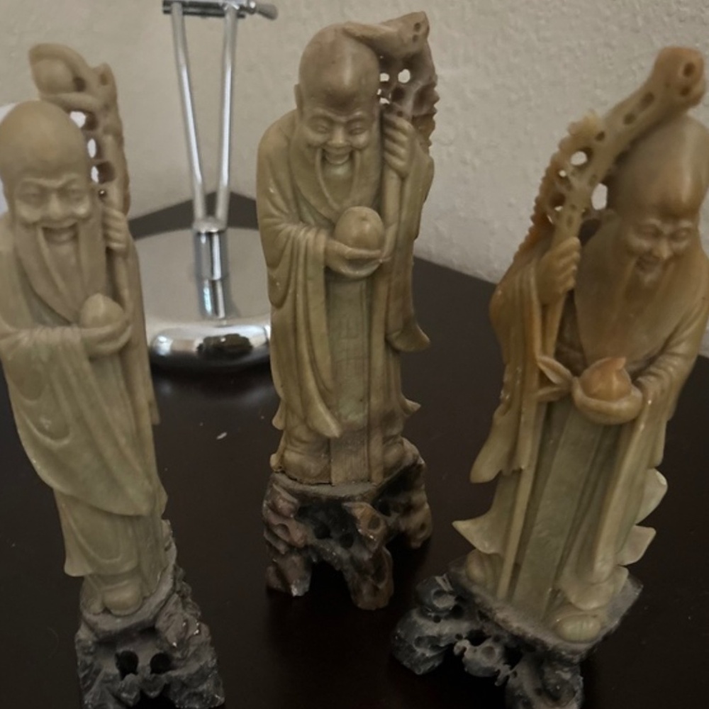 Vintage Chinese Carved Soapstone Figurines